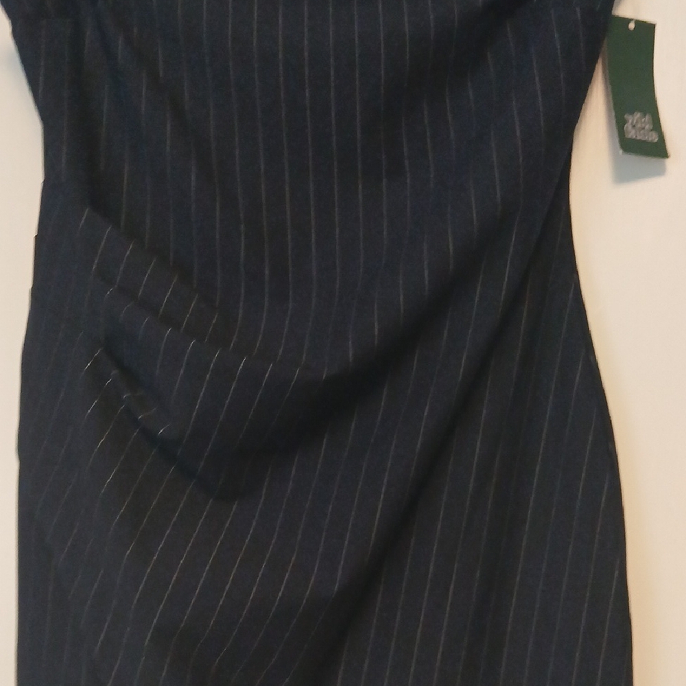Wild Fable Navy Pinstripe Asymmetrical Skirt - Picture 4 of 9